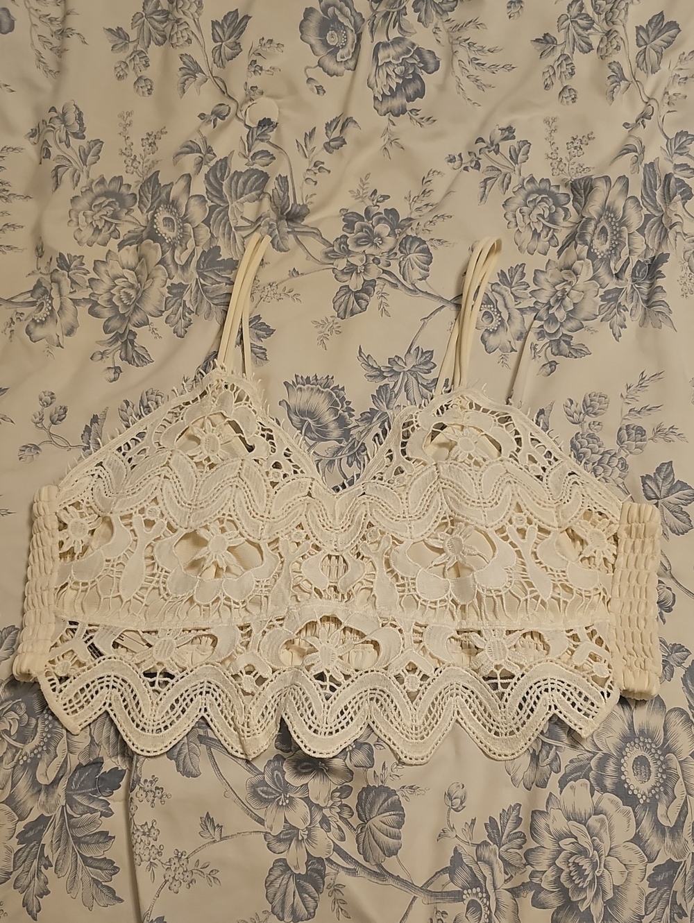 Anthropologie Cream Lace Crochet Camisole Bralette